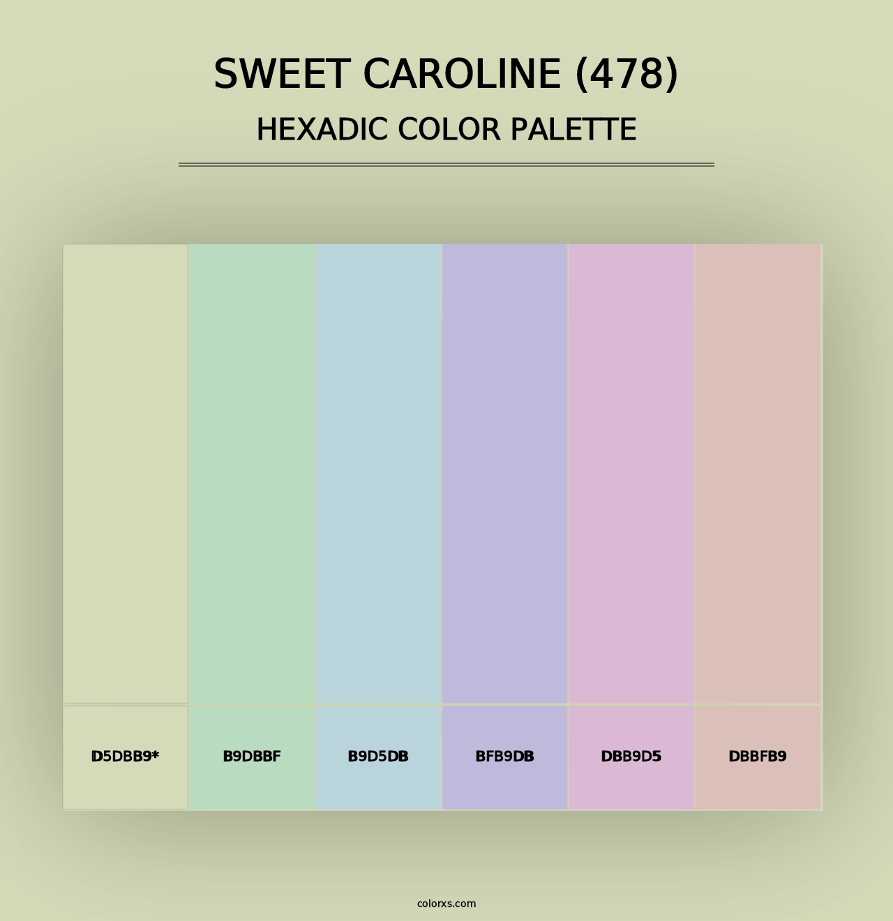 Sweet Caroline (478) - Hexadic Color Palette