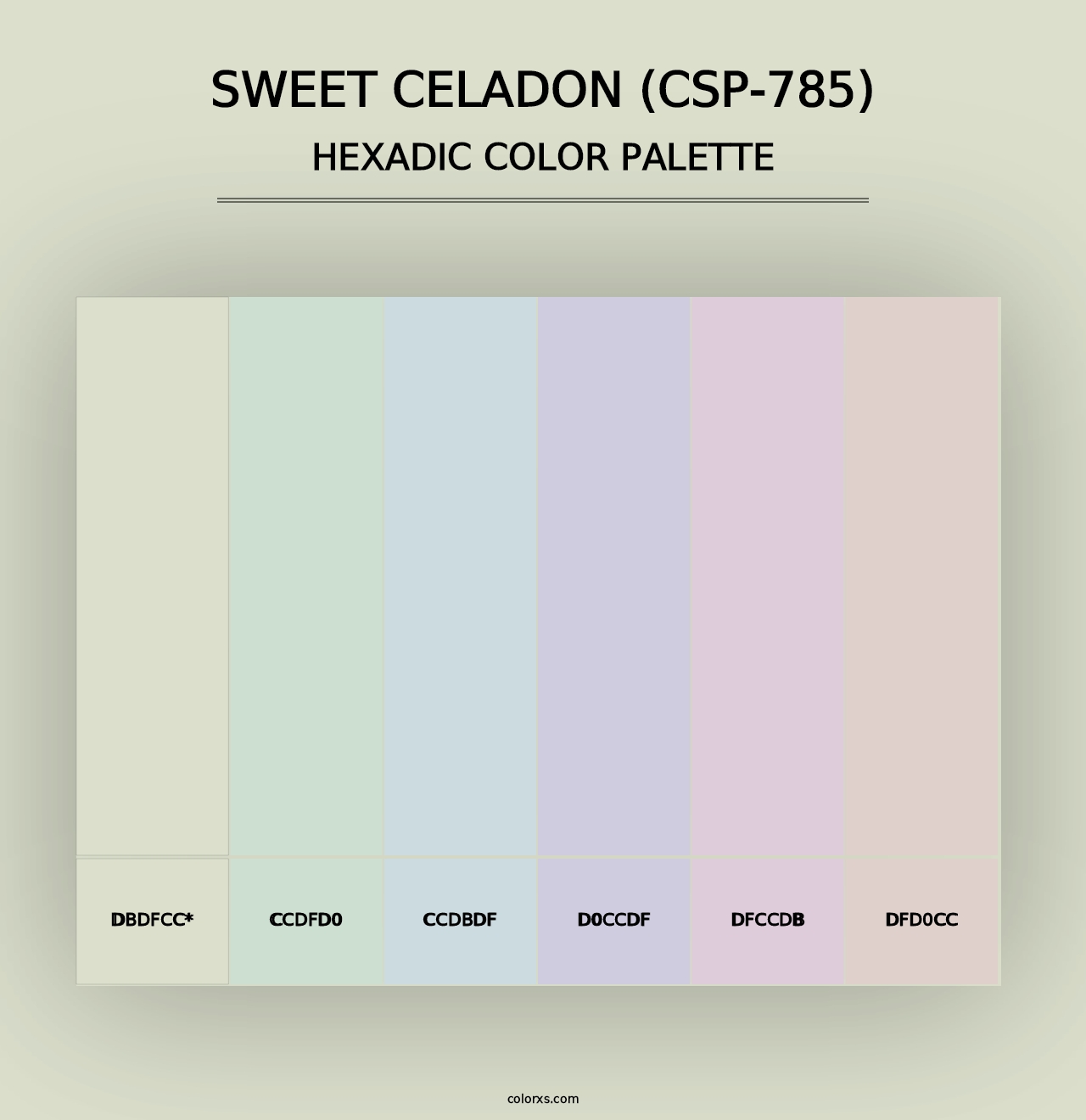 Sweet Celadon (CSP-785) - Hexadic Color Palette