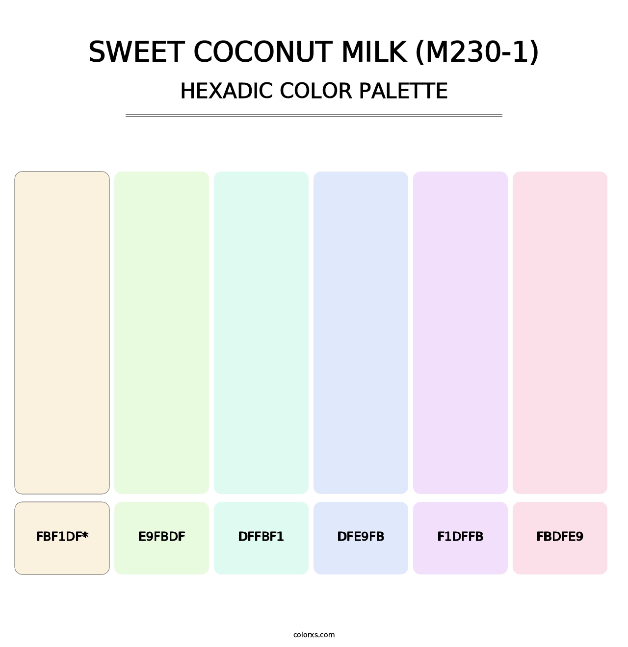 Sweet Coconut Milk (M230-1) - Hexadic Color Palette