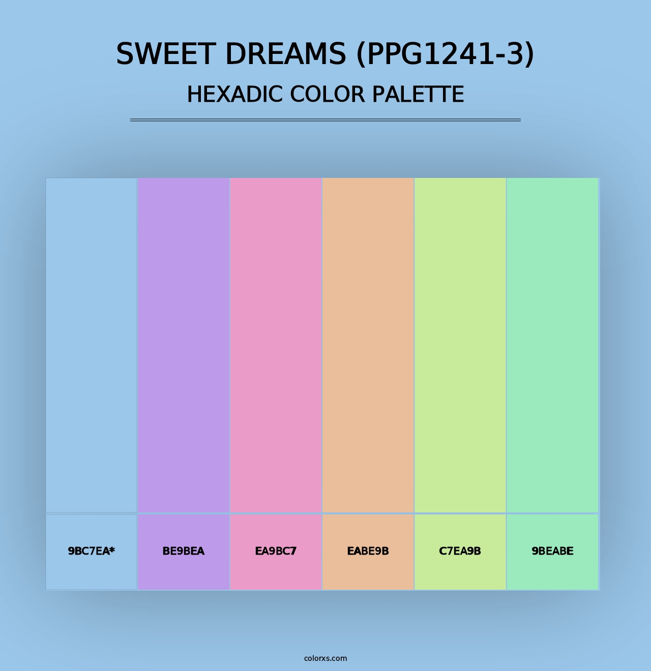 Sweet Dreams (PPG1241-3) - Hexadic Color Palette