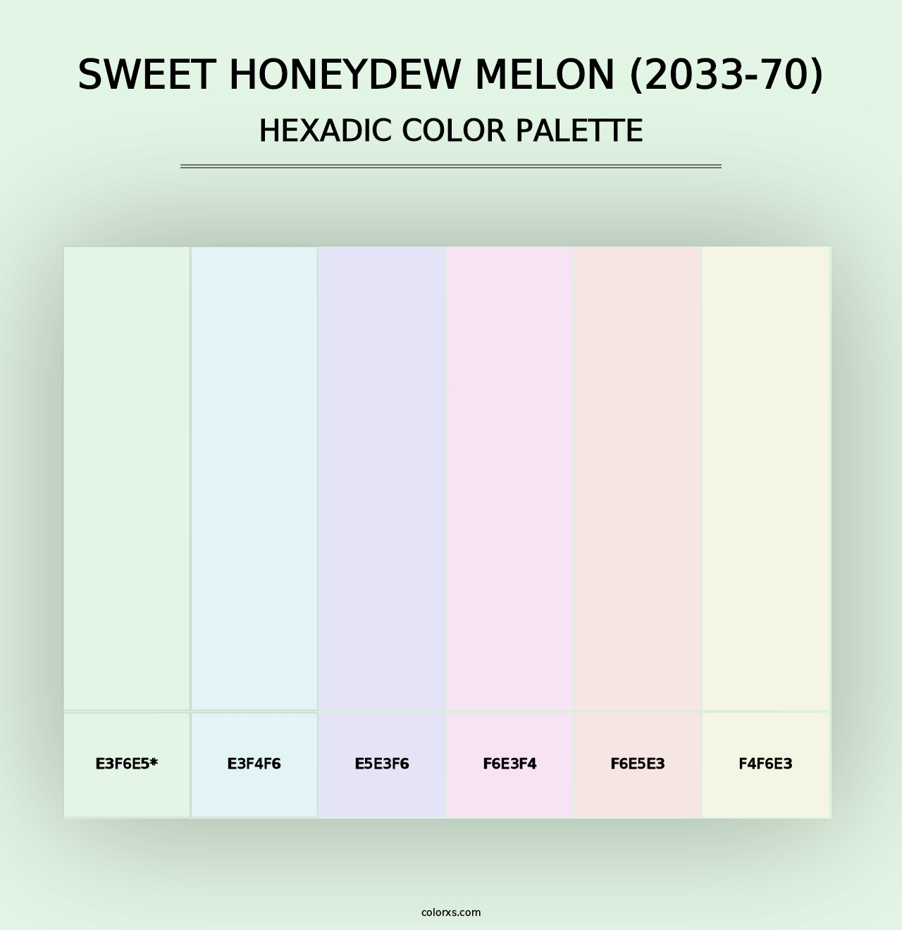 Sweet Honeydew Melon (2033-70) - Hexadic Color Palette