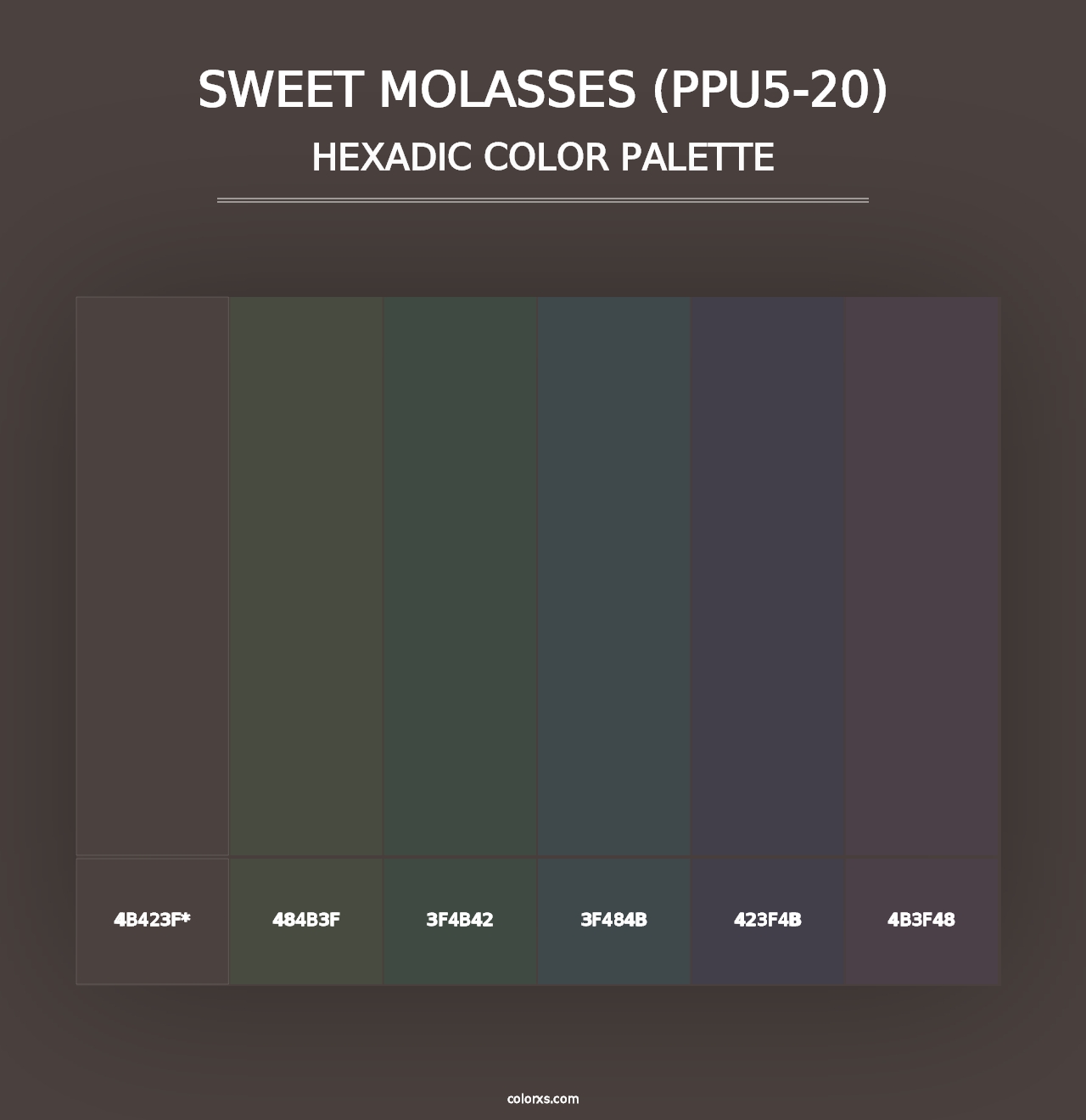 Sweet Molasses (PPU5-20) - Hexadic Color Palette