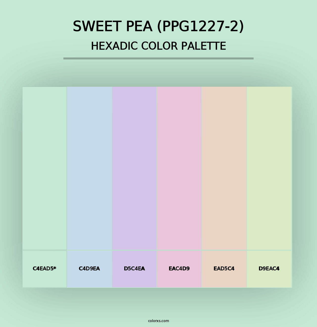 Sweet Pea (PPG1227-2) - Hexadic Color Palette