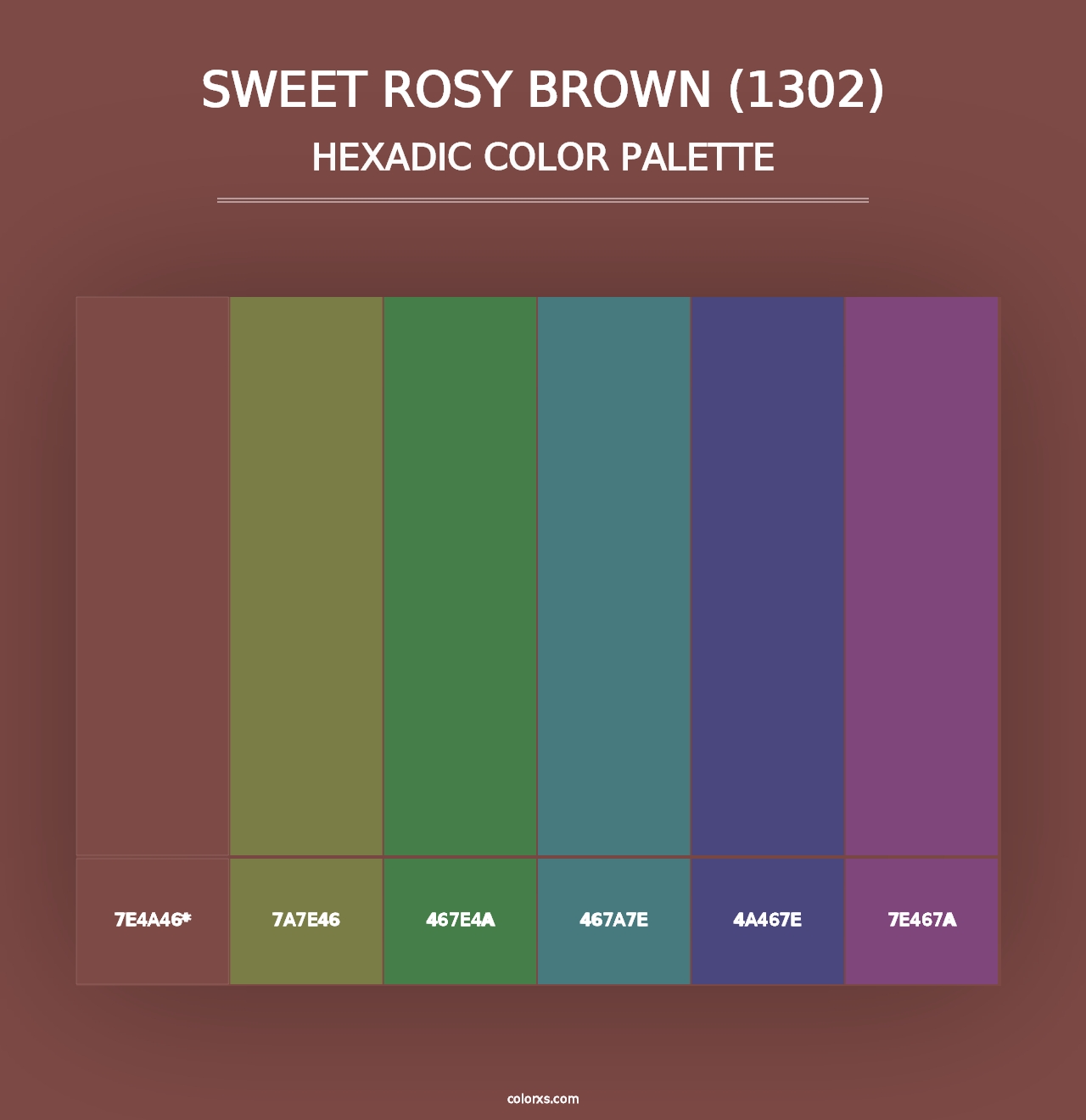 Sweet Rosy Brown (1302) - Hexadic Color Palette