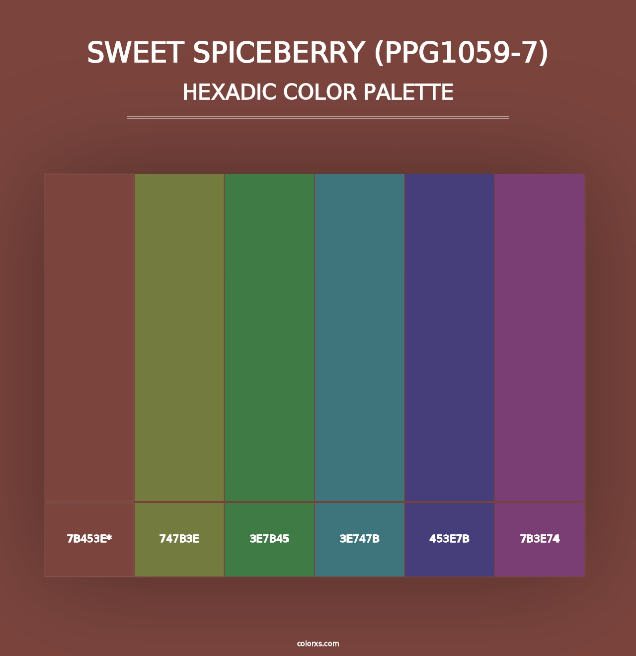 Sweet Spiceberry (PPG1059-7) - Hexadic Color Palette