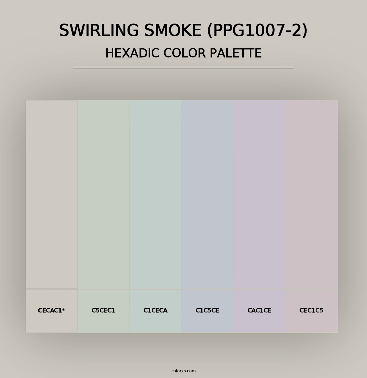 Swirling Smoke (PPG1007-2) - Hexadic Color Palette