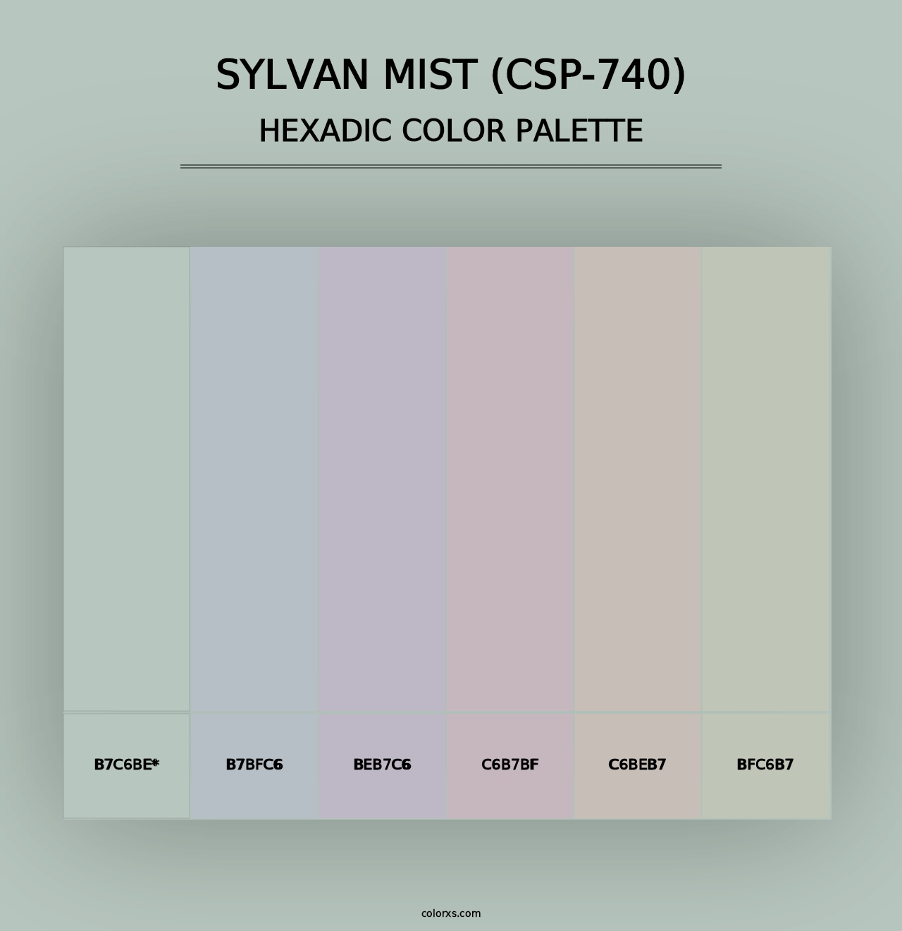 Sylvan Mist (CSP-740) - Hexadic Color Palette