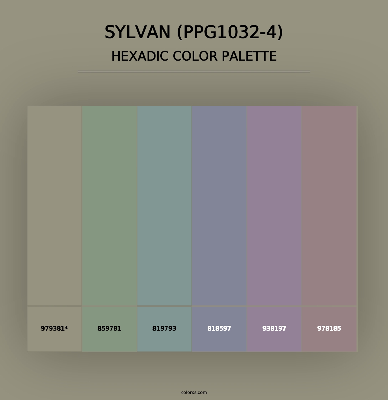 Sylvan (PPG1032-4) - Hexadic Color Palette