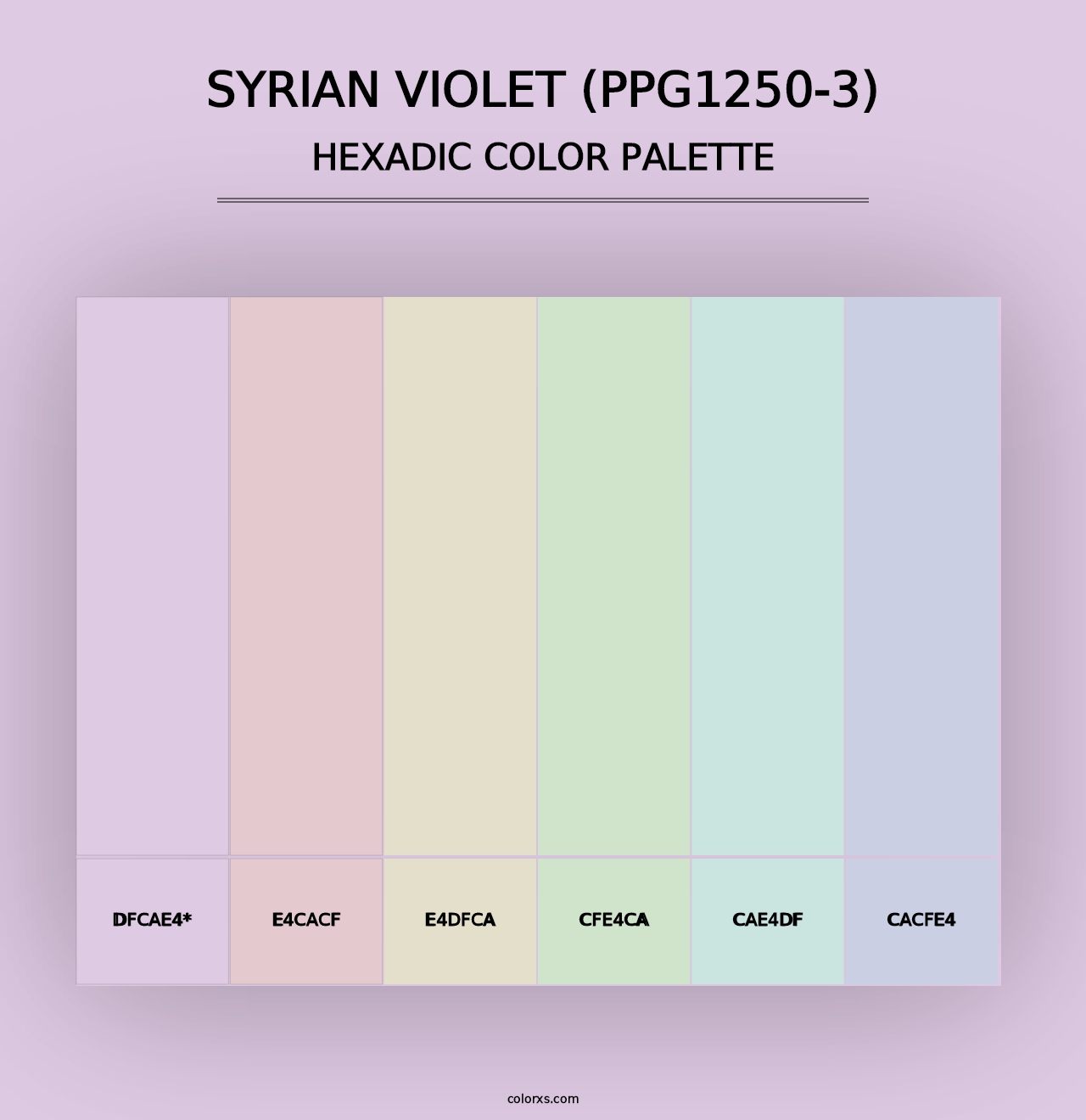 Syrian Violet (PPG1250-3) - Hexadic Color Palette