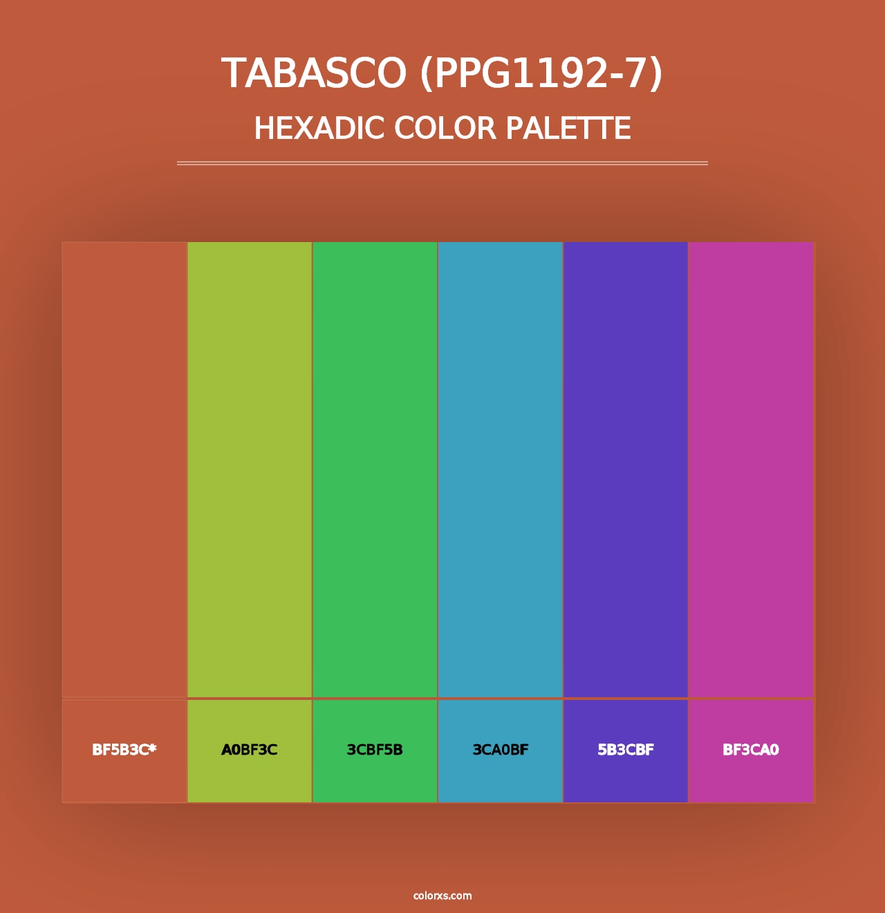 Tabasco (PPG1192-7) - Hexadic Color Palette