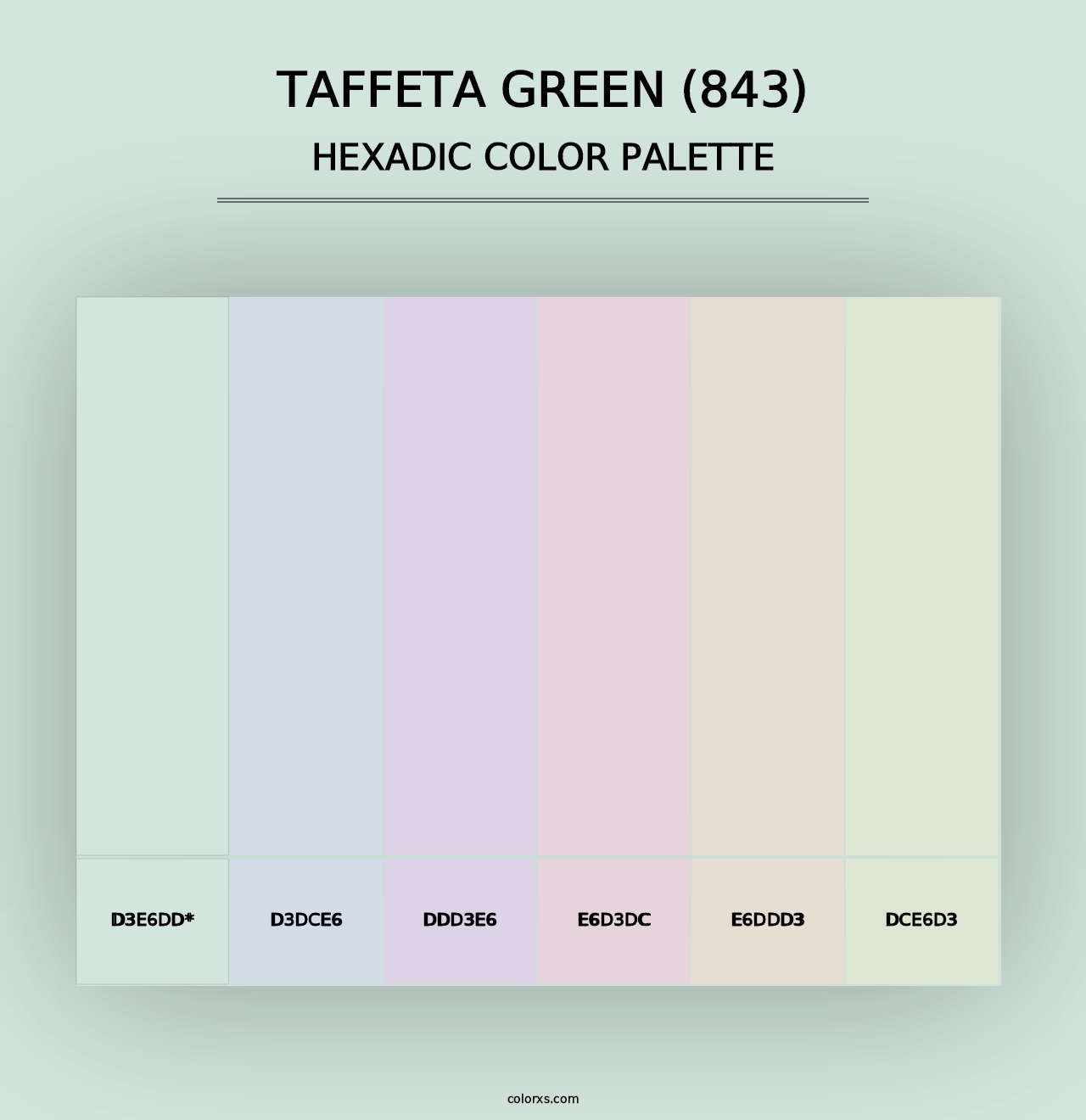 Taffeta Green (843) - Hexadic Color Palette