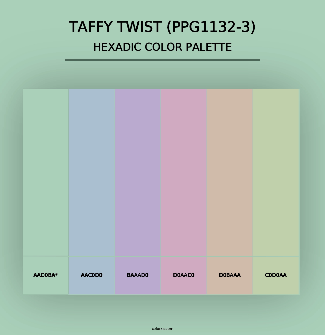 Taffy Twist (PPG1132-3) - Hexadic Color Palette