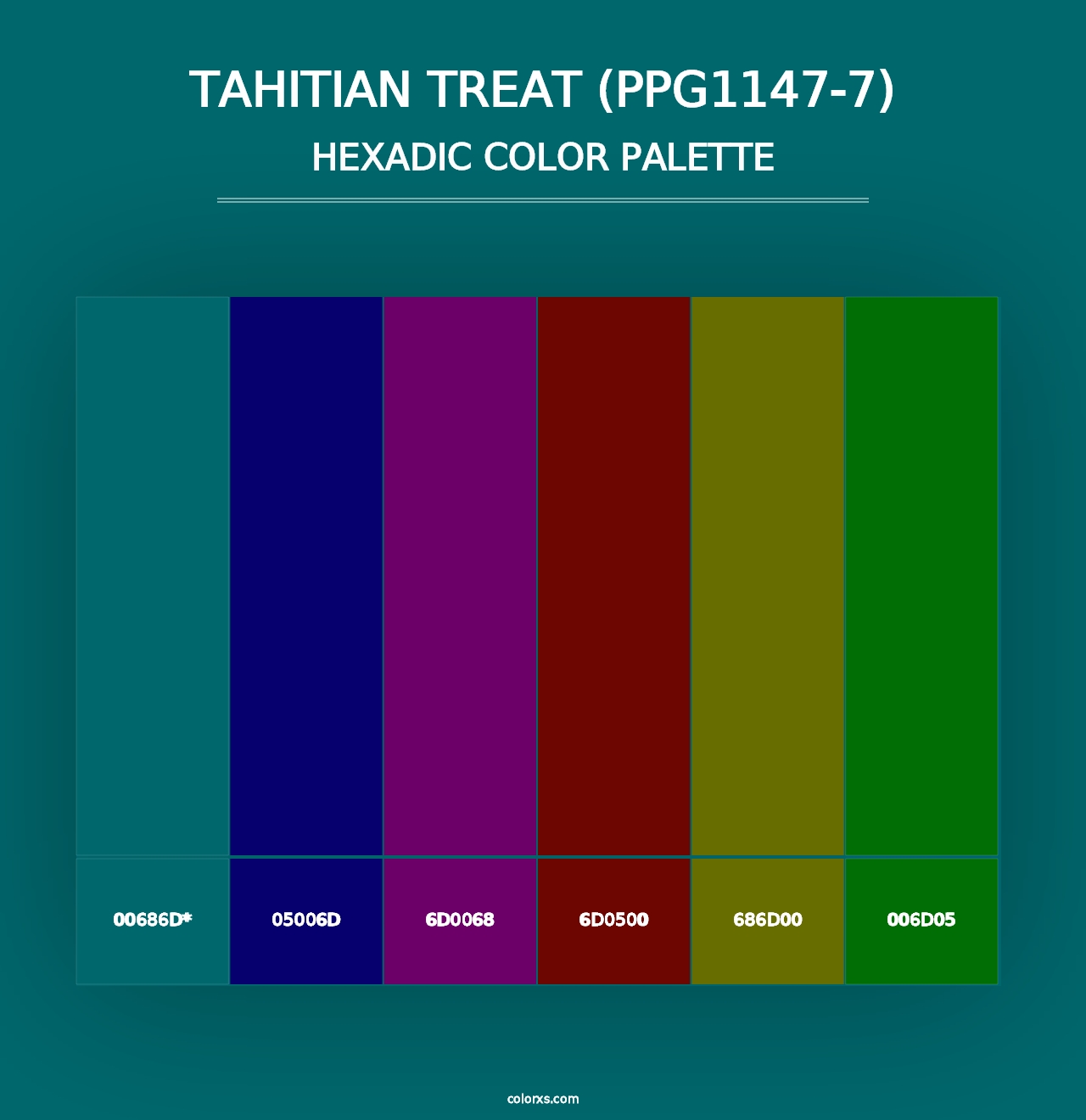 Tahitian Treat (PPG1147-7) - Hexadic Color Palette