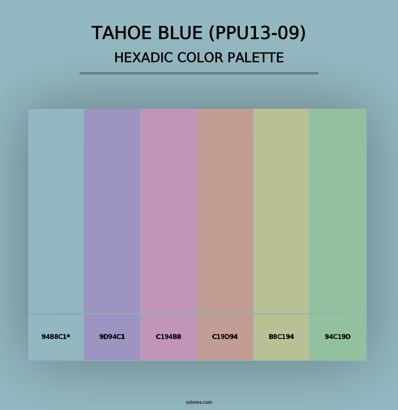 Tahoe Blue (PPU13-09) - Hexadic Color Palette