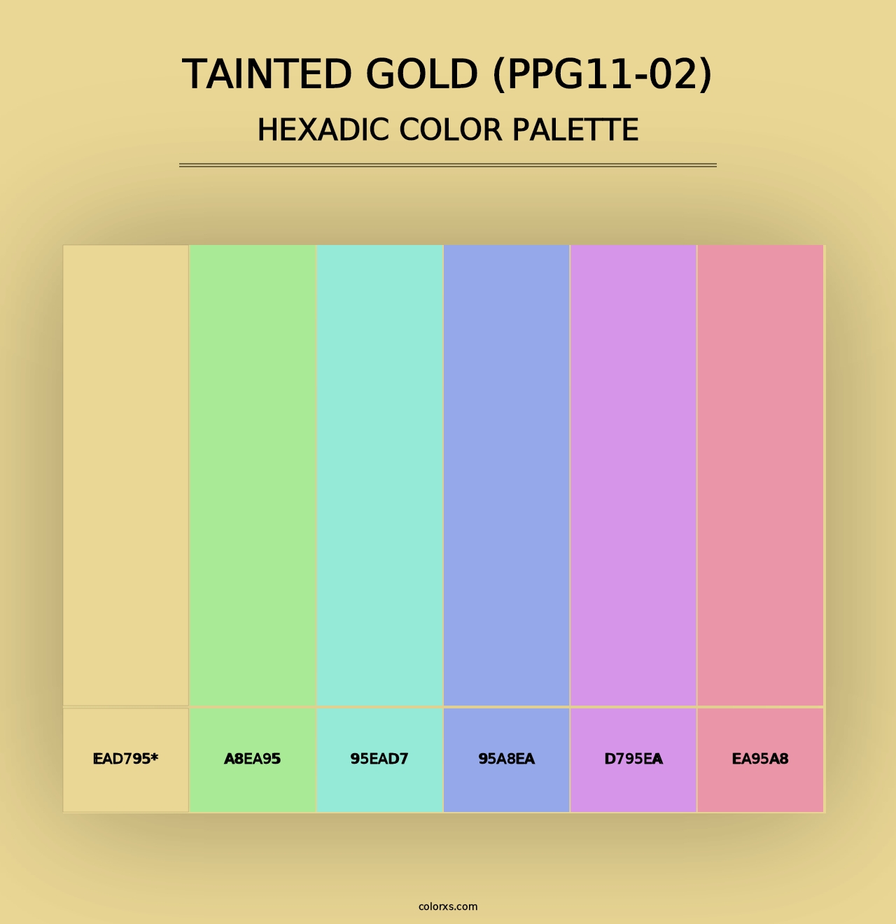 Tainted Gold (PPG11-02) - Hexadic Color Palette