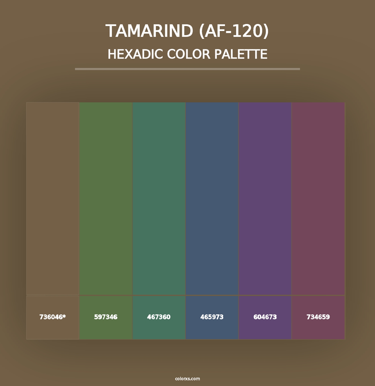 Tamarind (AF-120) - Hexadic Color Palette