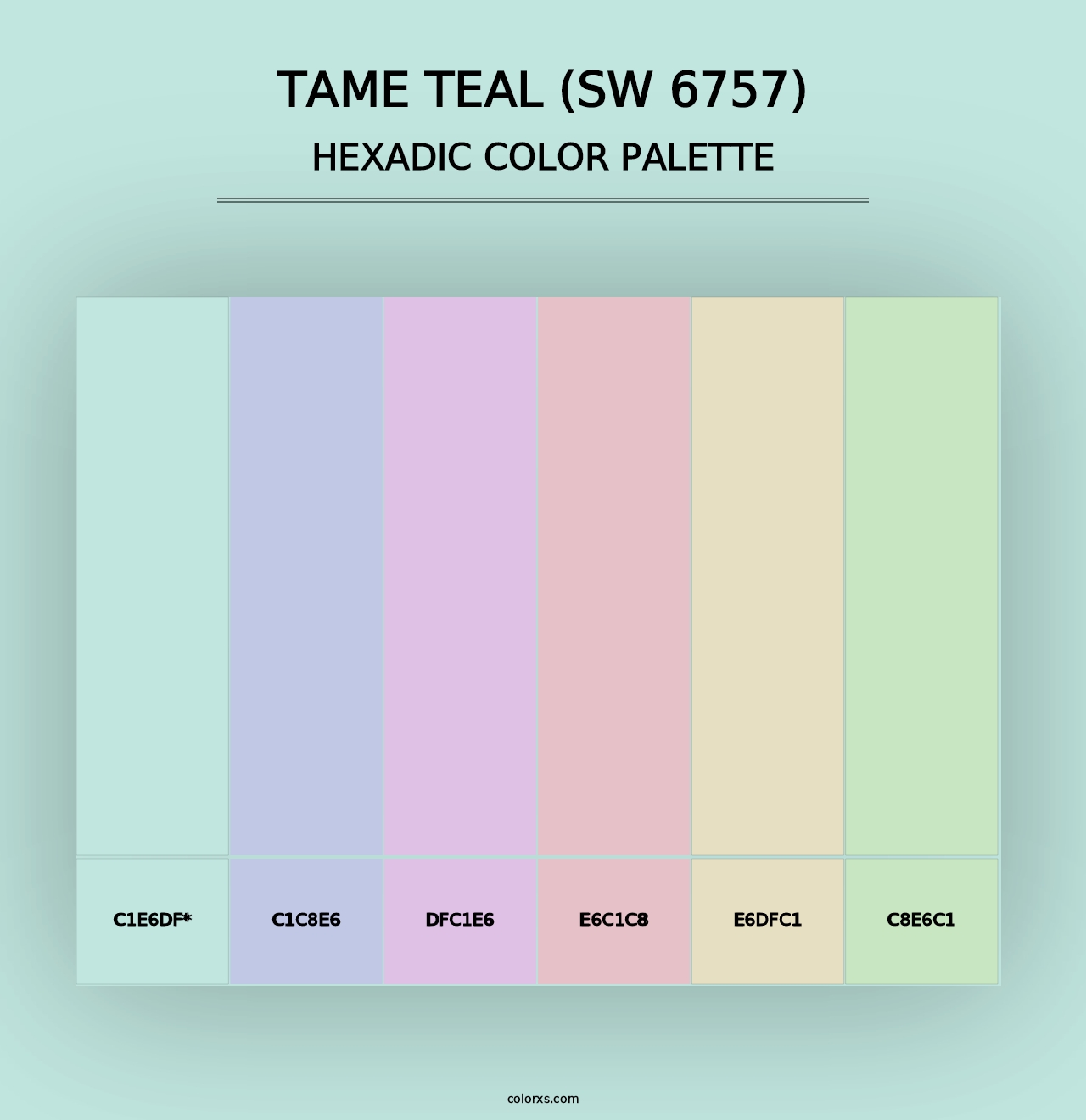 Tame Teal (SW 6757) - Hexadic Color Palette