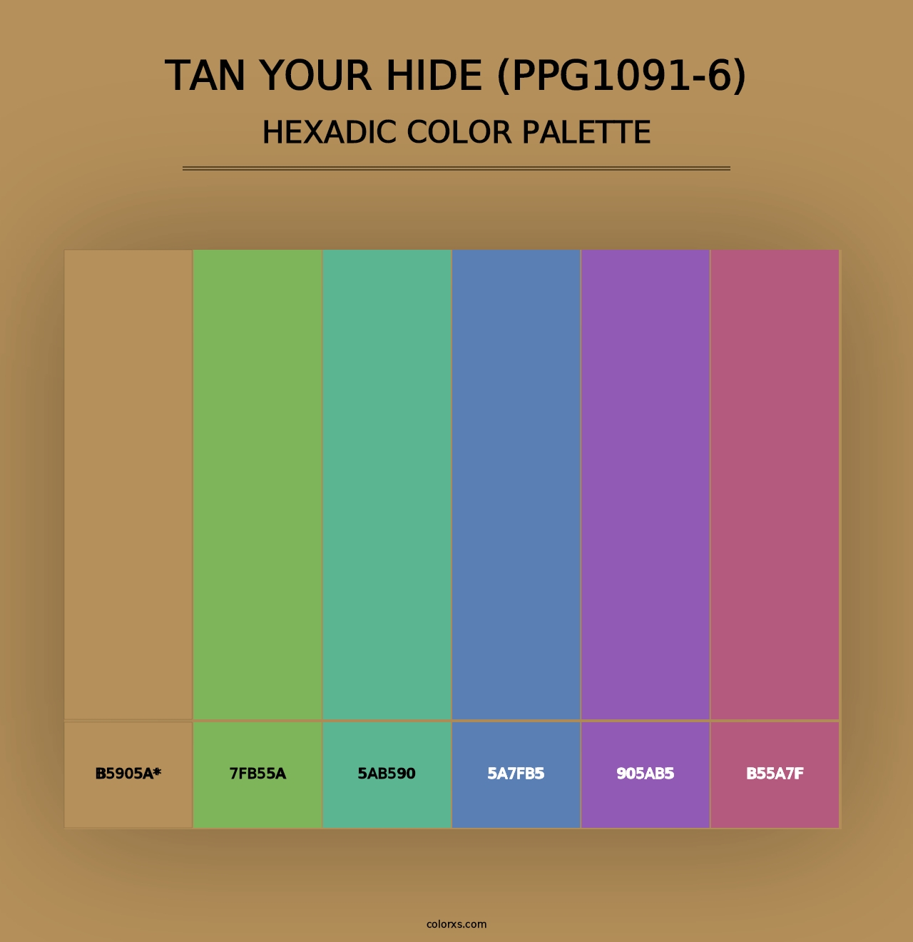 Tan Your Hide (PPG1091-6) - Hexadic Color Palette