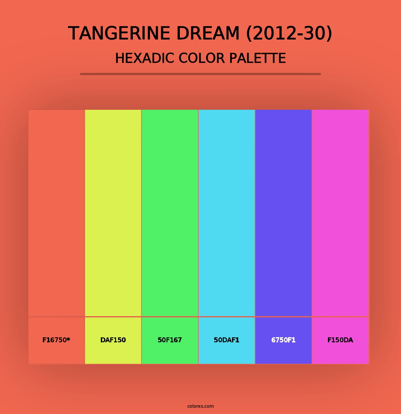 Tangerine Dream (2012-30) - Hexadic Color Palette