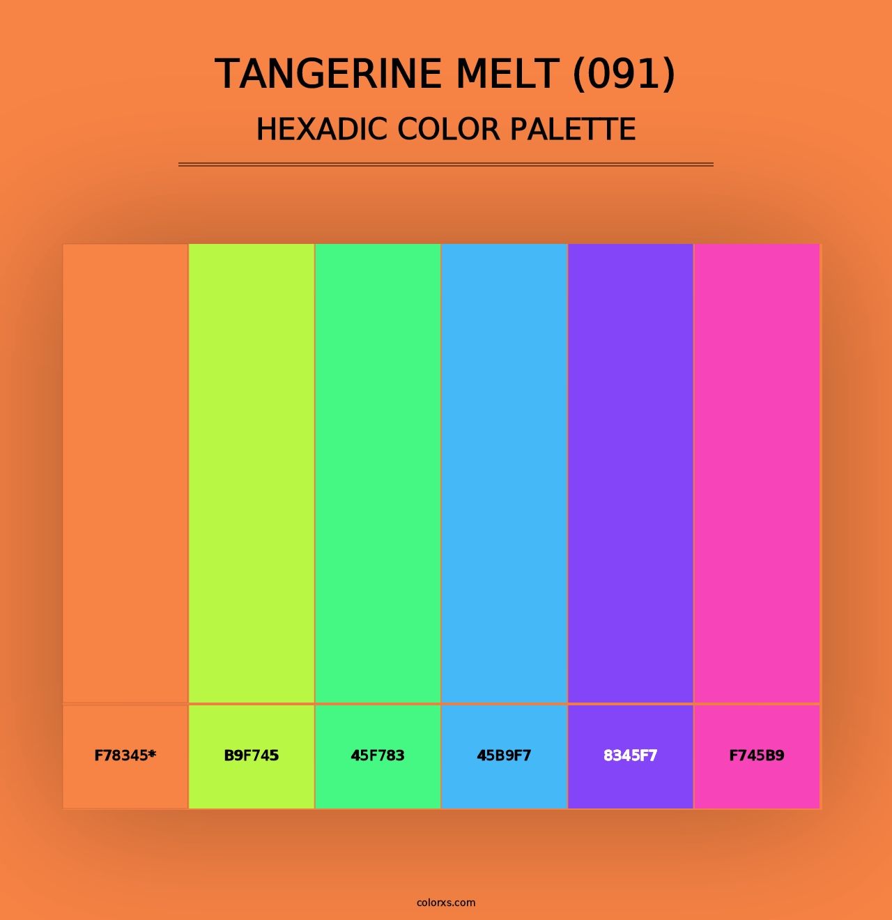 Tangerine Melt (091) - Hexadic Color Palette