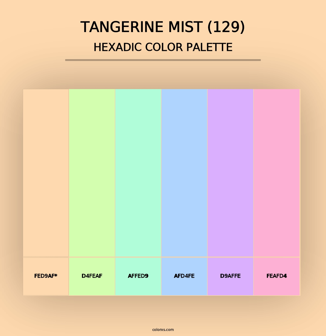 Tangerine Mist (129) - Hexadic Color Palette