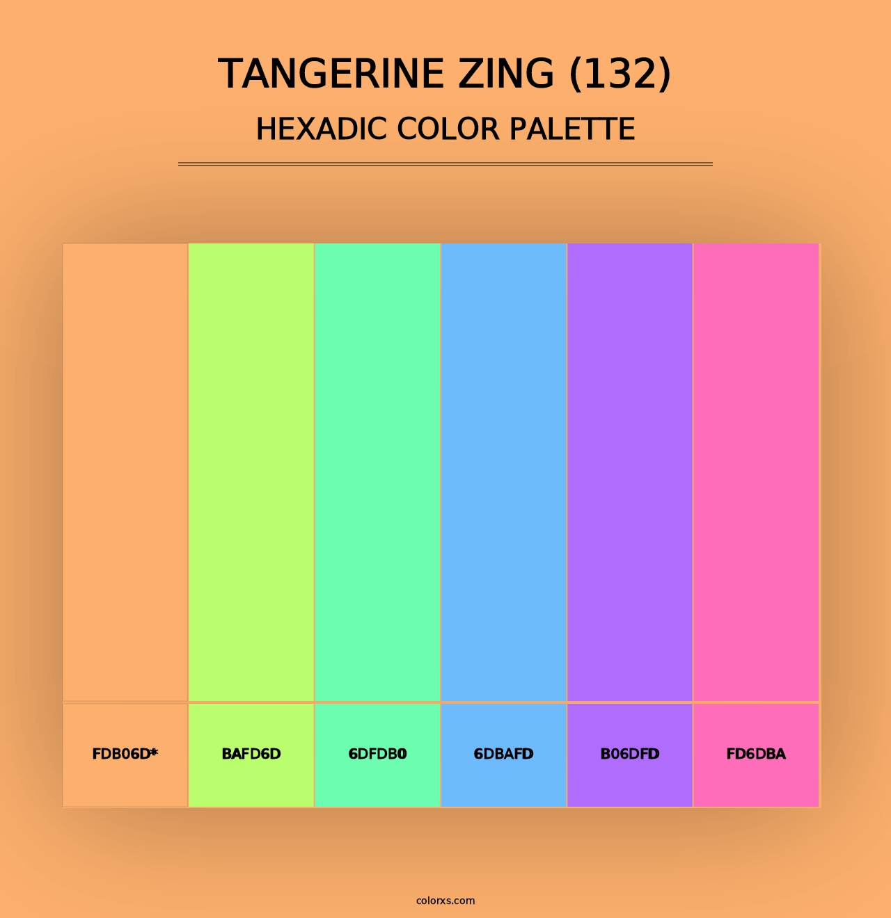 Tangerine Zing (132) - Hexadic Color Palette