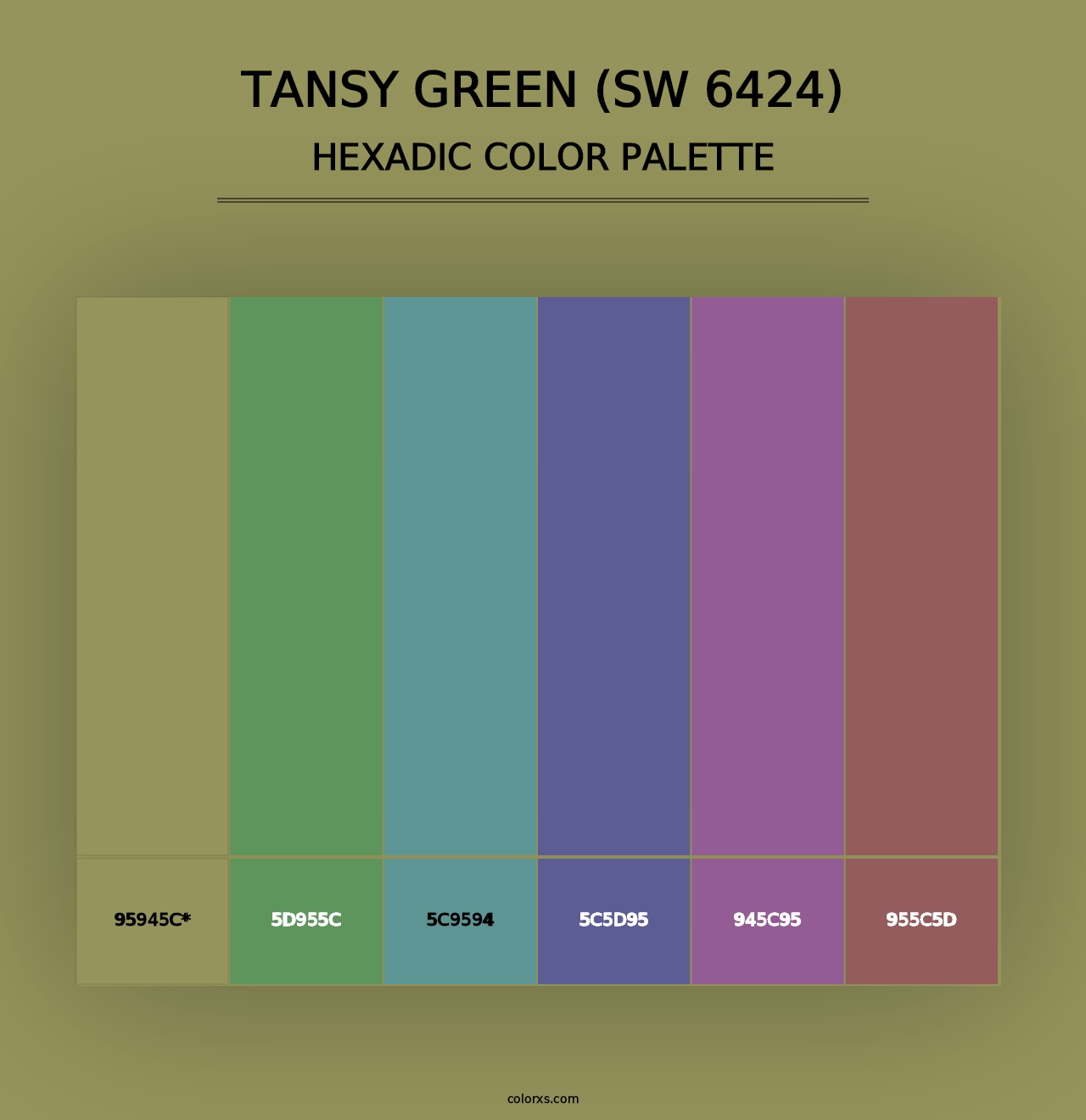 Tansy Green (SW 6424) - Hexadic Color Palette