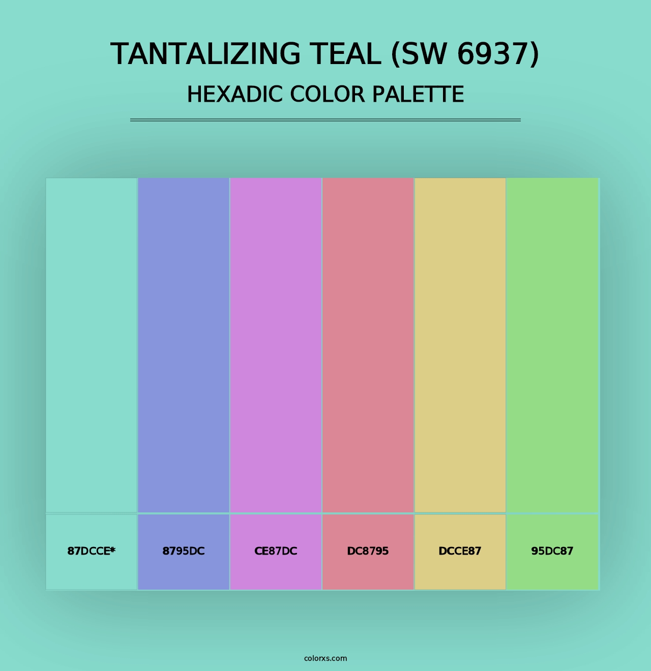 Tantalizing Teal (SW 6937) - Hexadic Color Palette