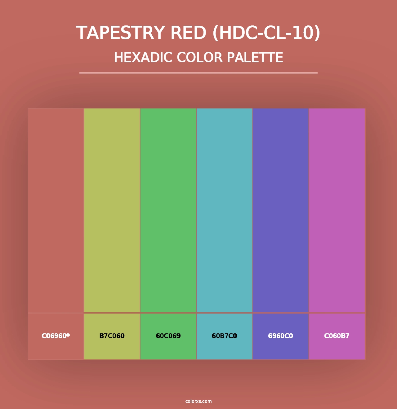 Tapestry Red (HDC-CL-10) - Hexadic Color Palette