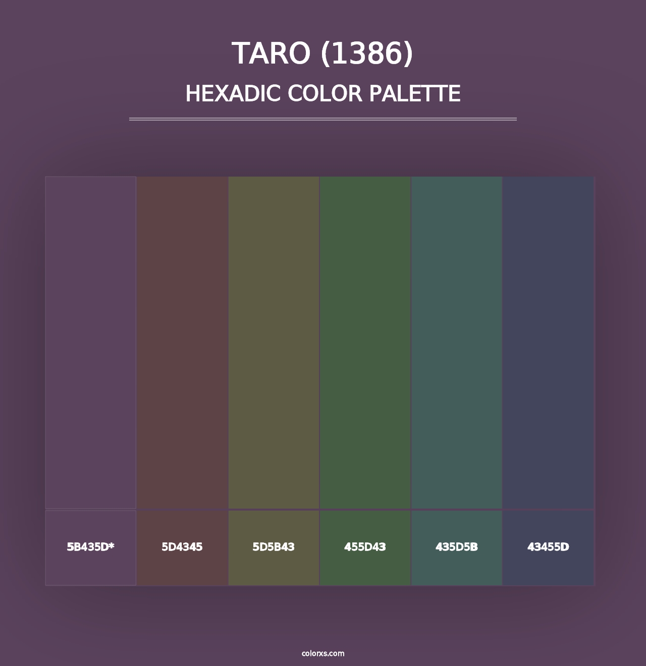 Taro (1386) - Hexadic Color Palette