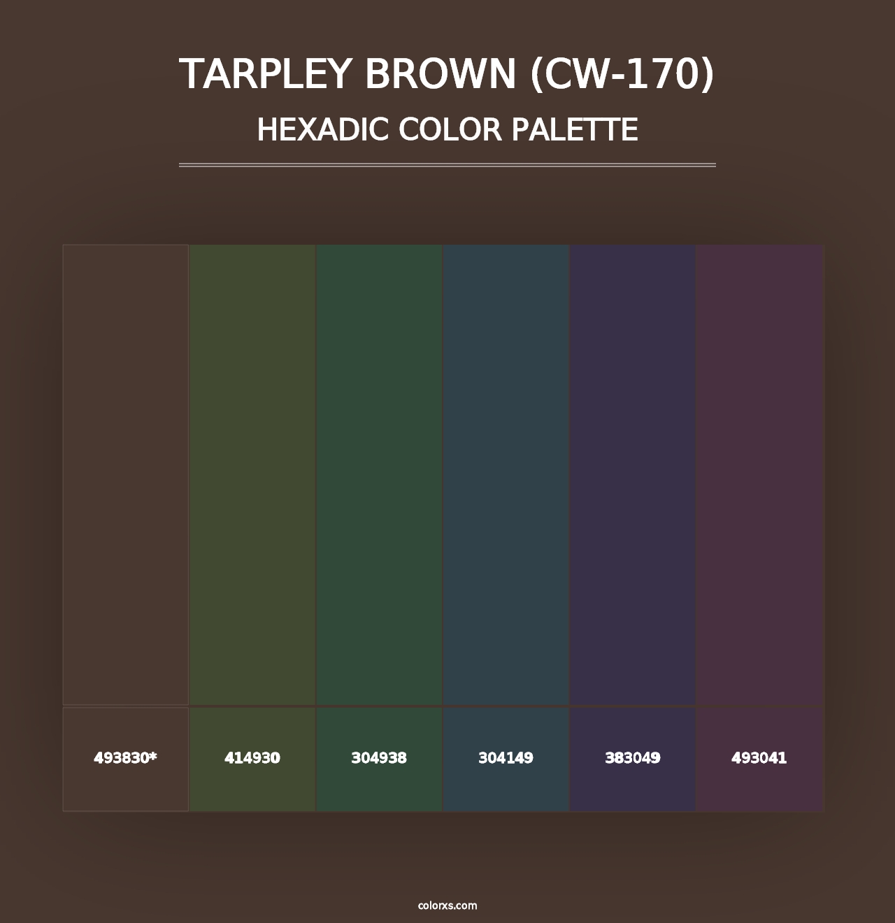 Tarpley Brown (CW-170) - Hexadic Color Palette