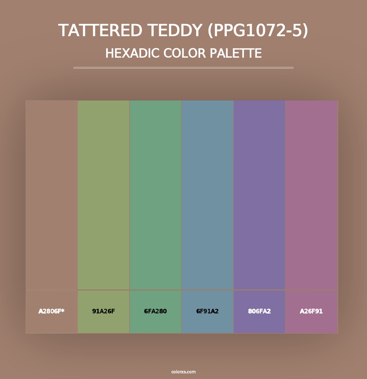 Tattered Teddy (PPG1072-5) - Hexadic Color Palette