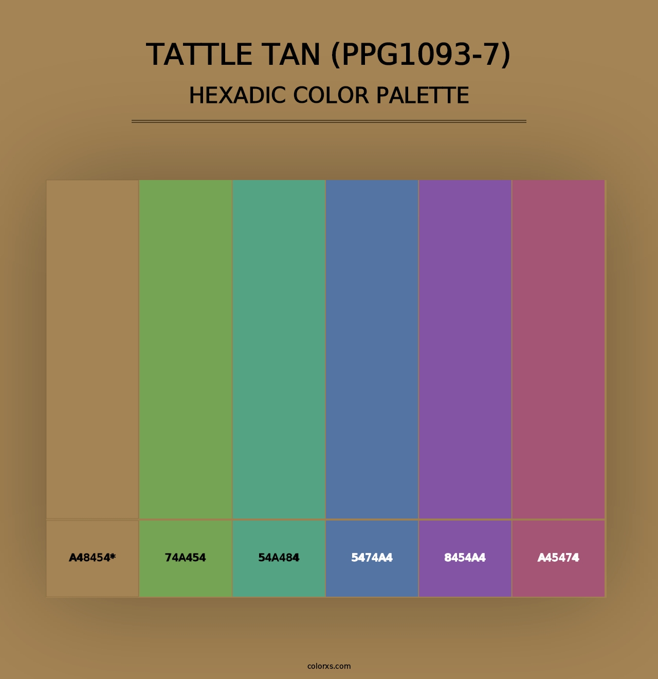 Tattle Tan (PPG1093-7) - Hexadic Color Palette