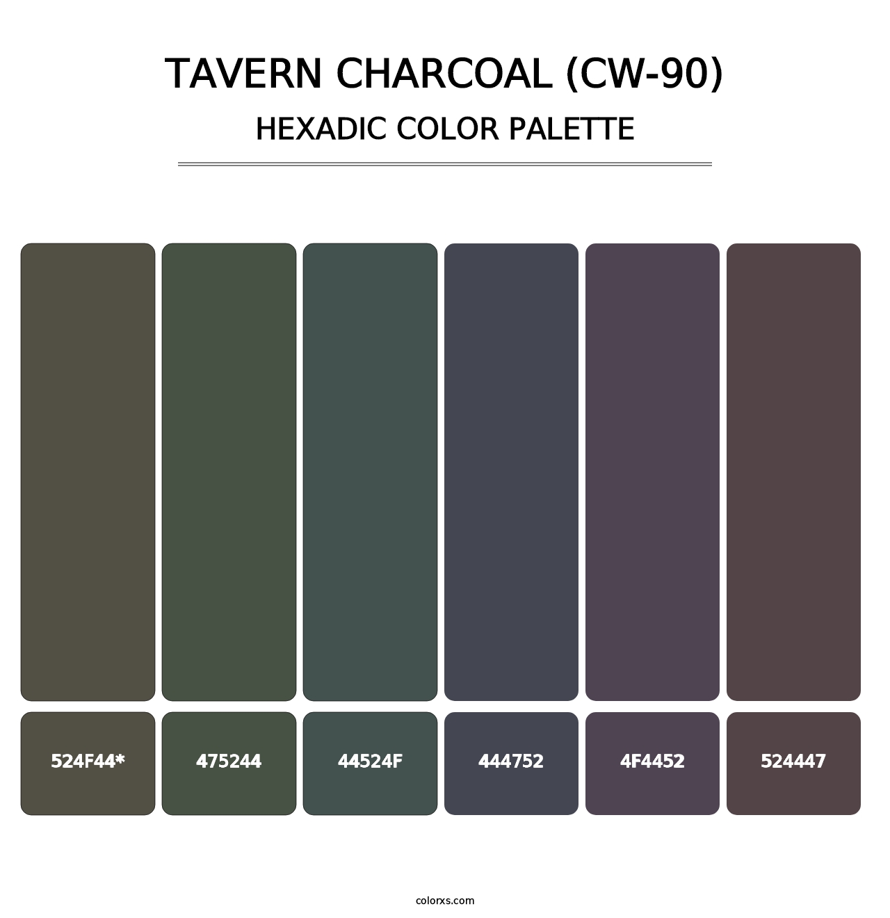 Tavern Charcoal (CW-90) - Hexadic Color Palette