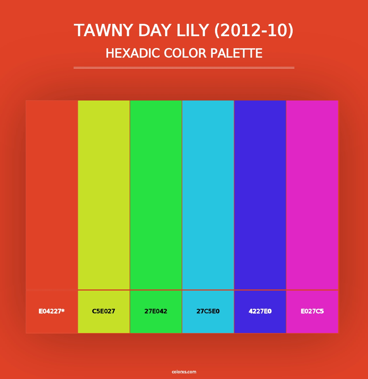 Tawny Day Lily (2012-10) - Hexadic Color Palette