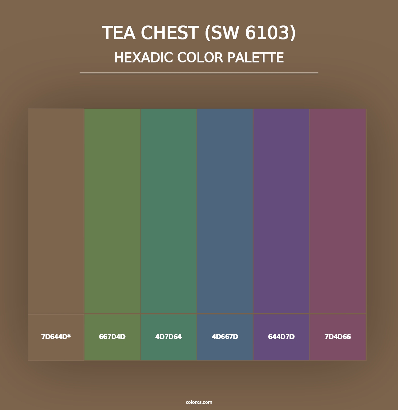 Tea Chest (SW 6103) - Hexadic Color Palette