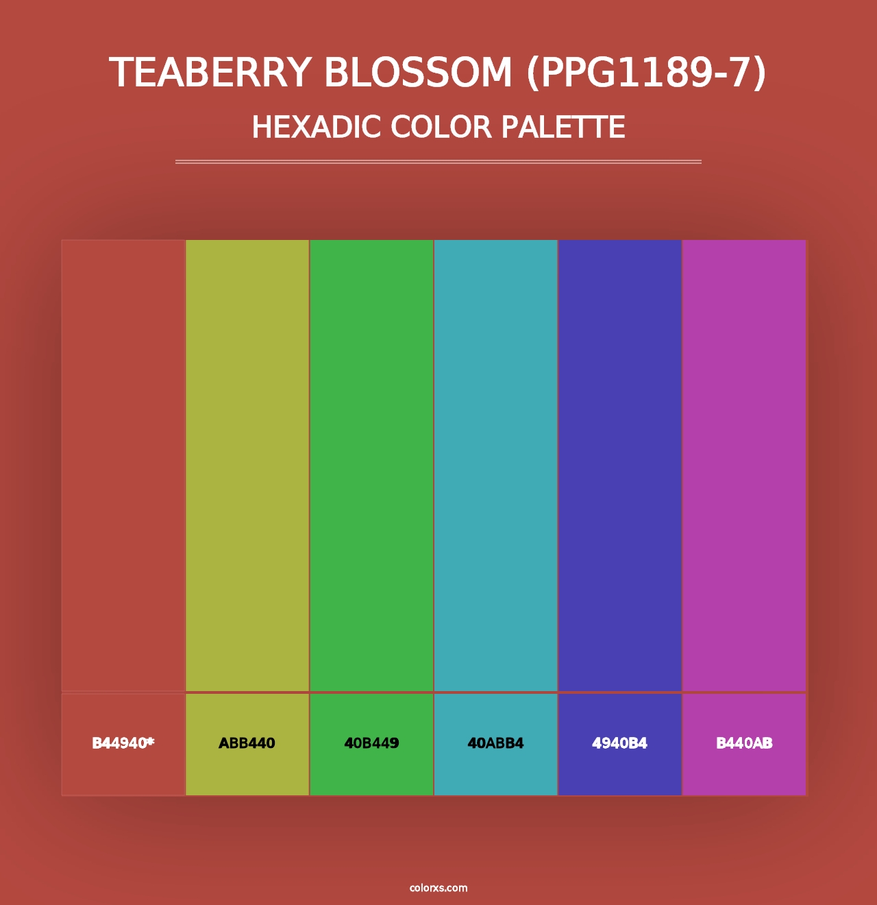 Teaberry Blossom (PPG1189-7) - Hexadic Color Palette