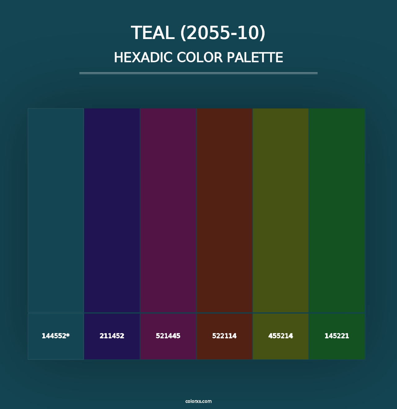 Teal (2055-10) - Hexadic Color Palette