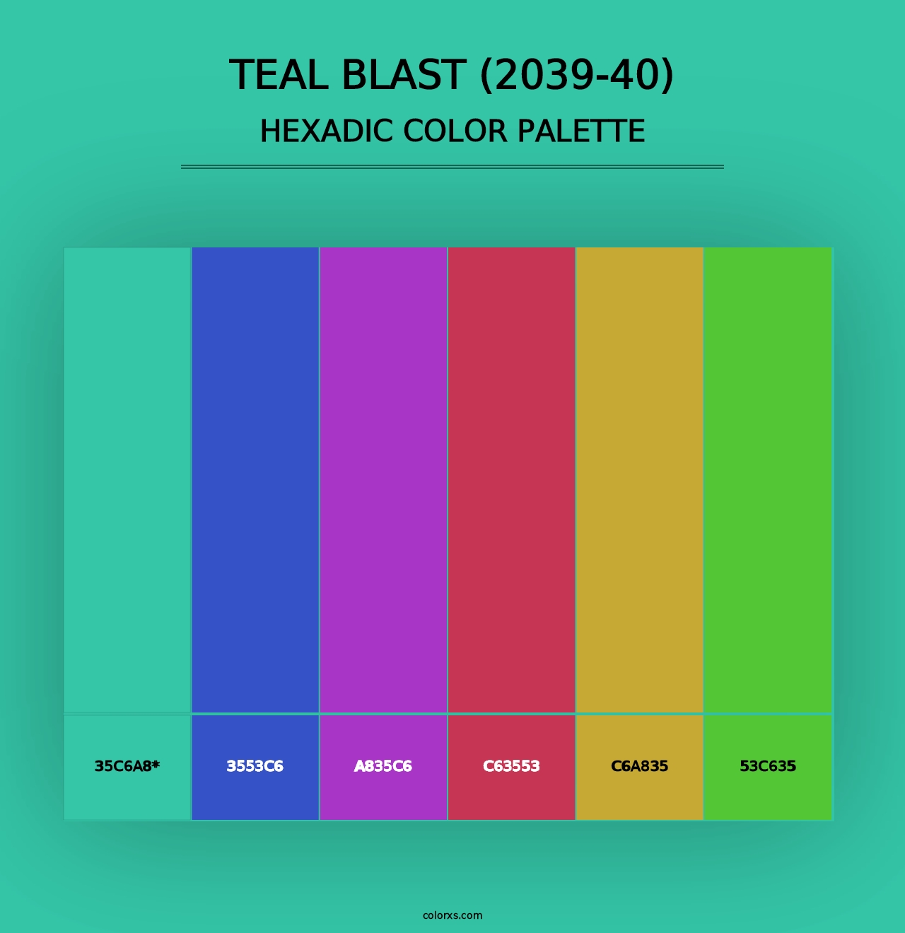 Teal Blast (2039-40) - Hexadic Color Palette