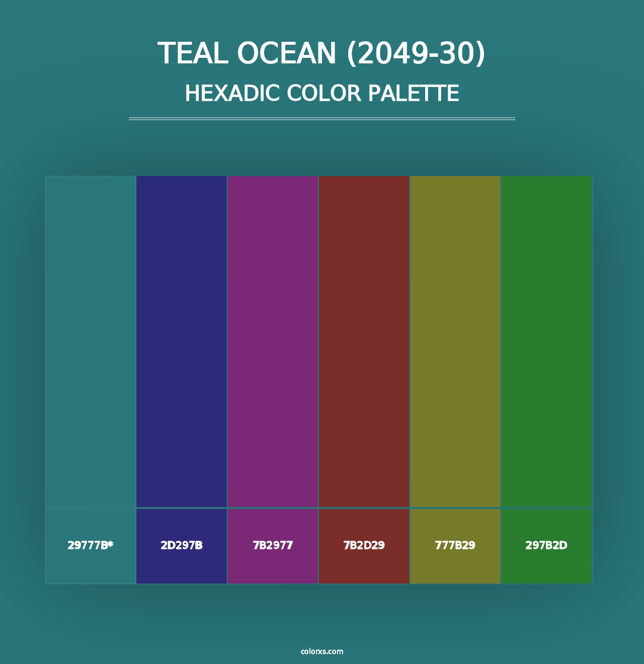 Teal Ocean (2049-30) - Hexadic Color Palette