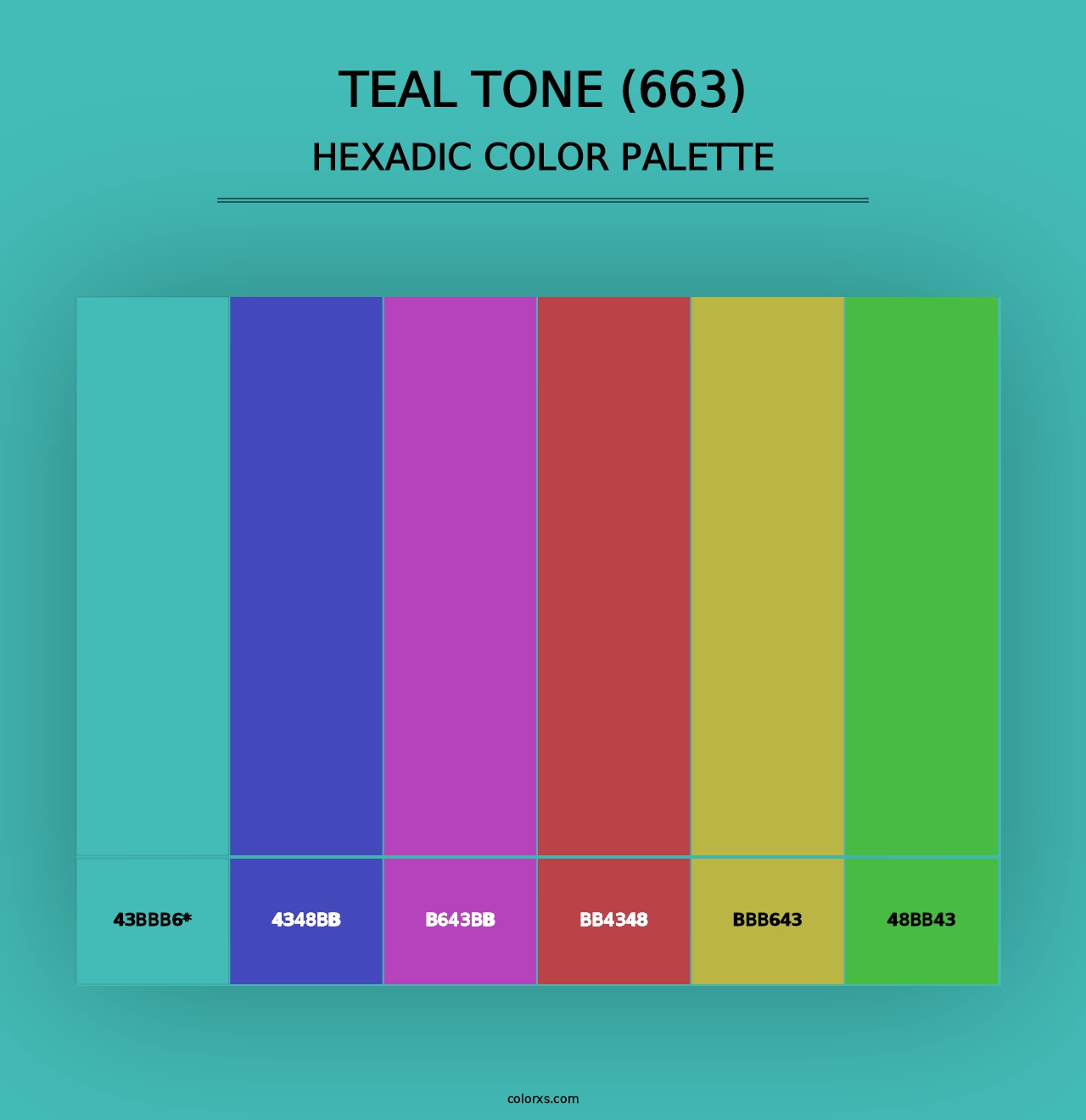 Teal Tone (663) - Hexadic Color Palette