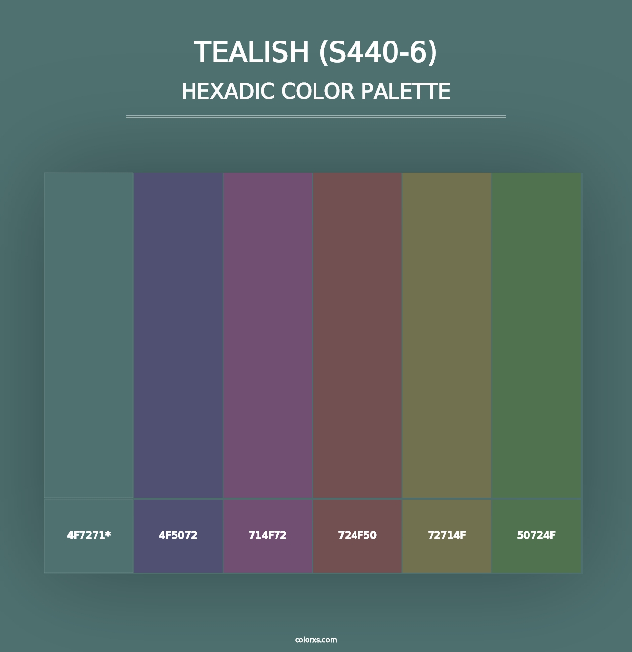 Tealish (S440-6) - Hexadic Color Palette