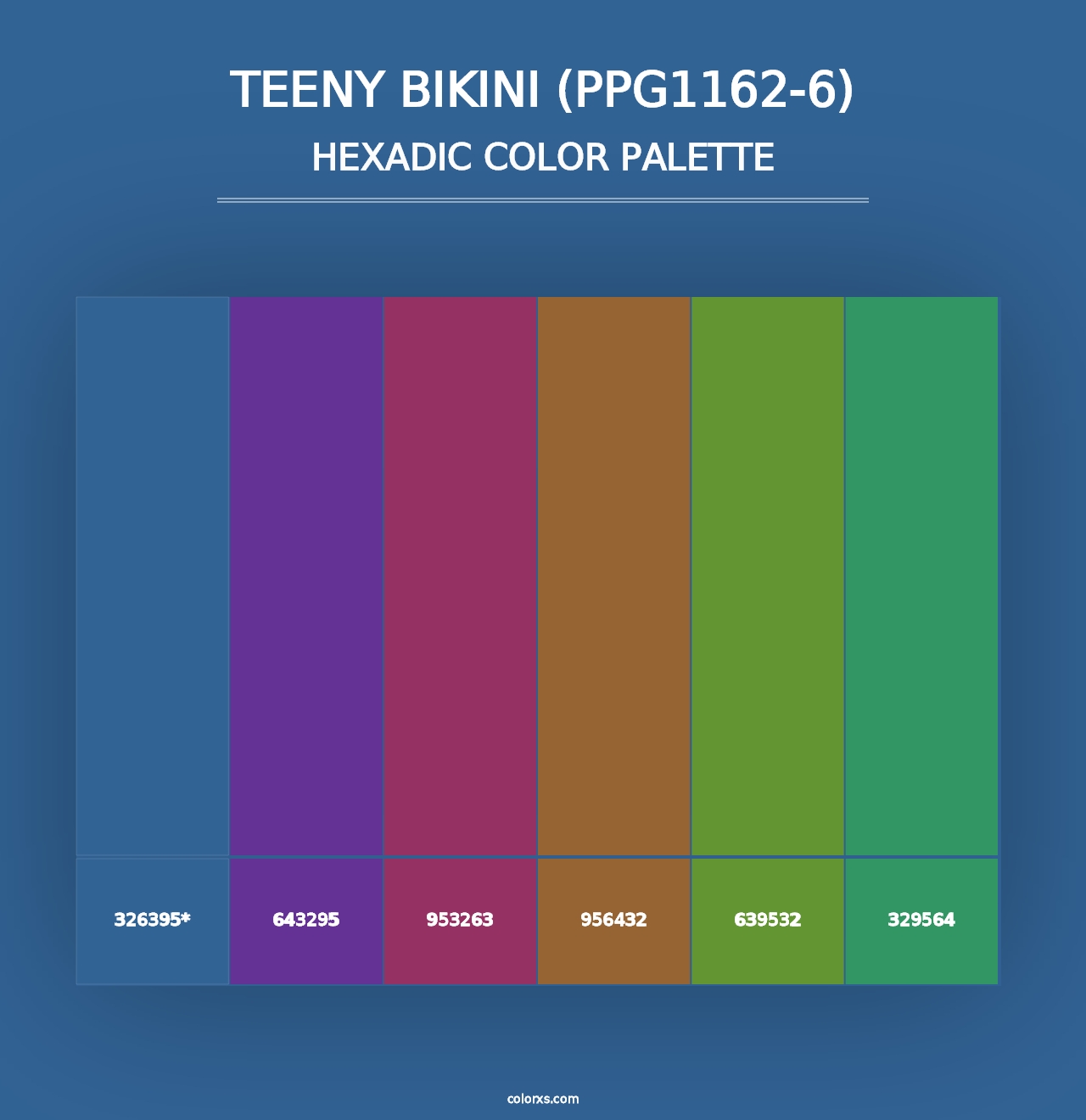 Teeny Bikini (PPG1162-6) - Hexadic Color Palette