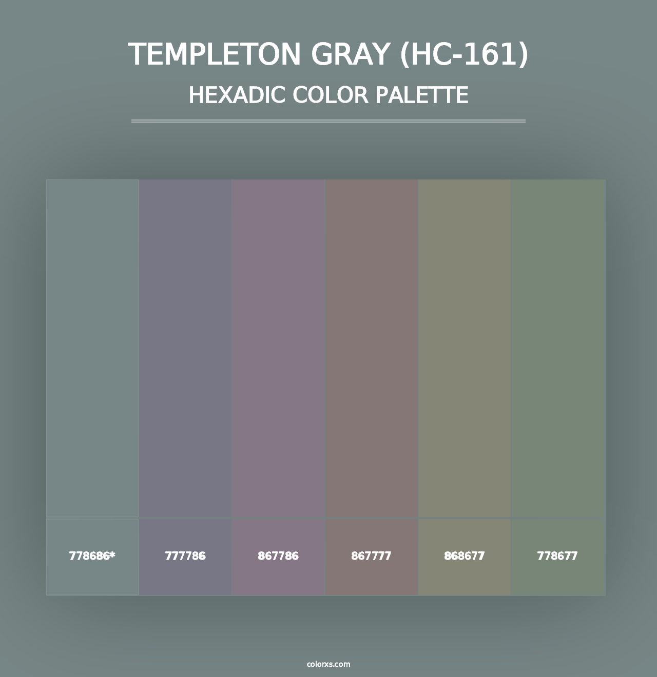 Templeton Gray (HC-161) - Hexadic Color Palette