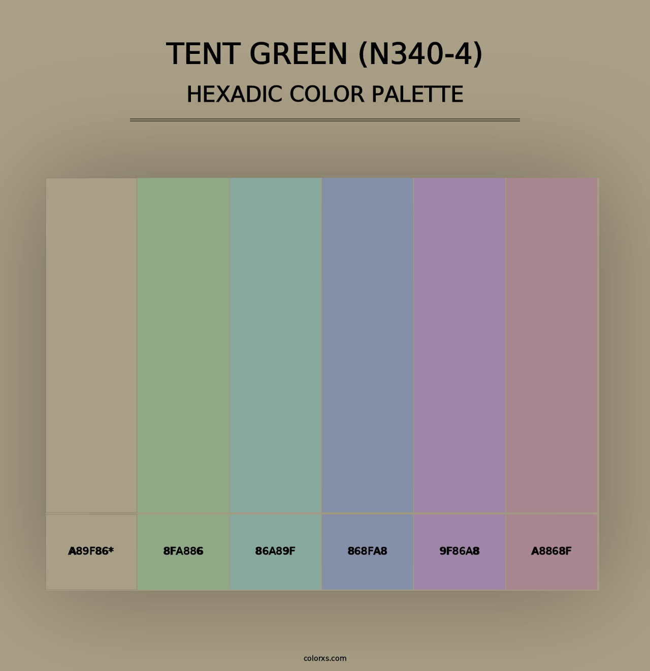 Tent Green (N340-4) - Hexadic Color Palette