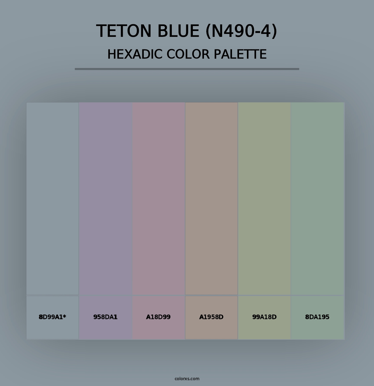 Teton Blue (N490-4) - Hexadic Color Palette