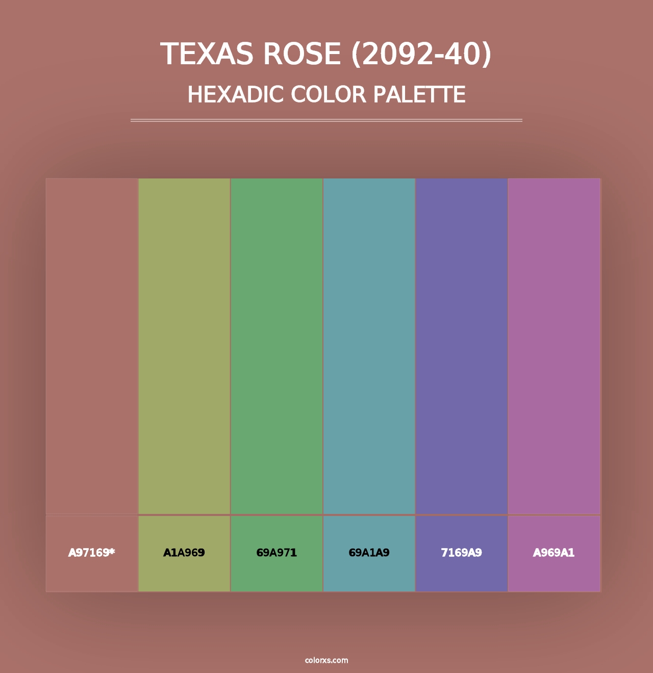 Texas Rose (2092-40) - Hexadic Color Palette