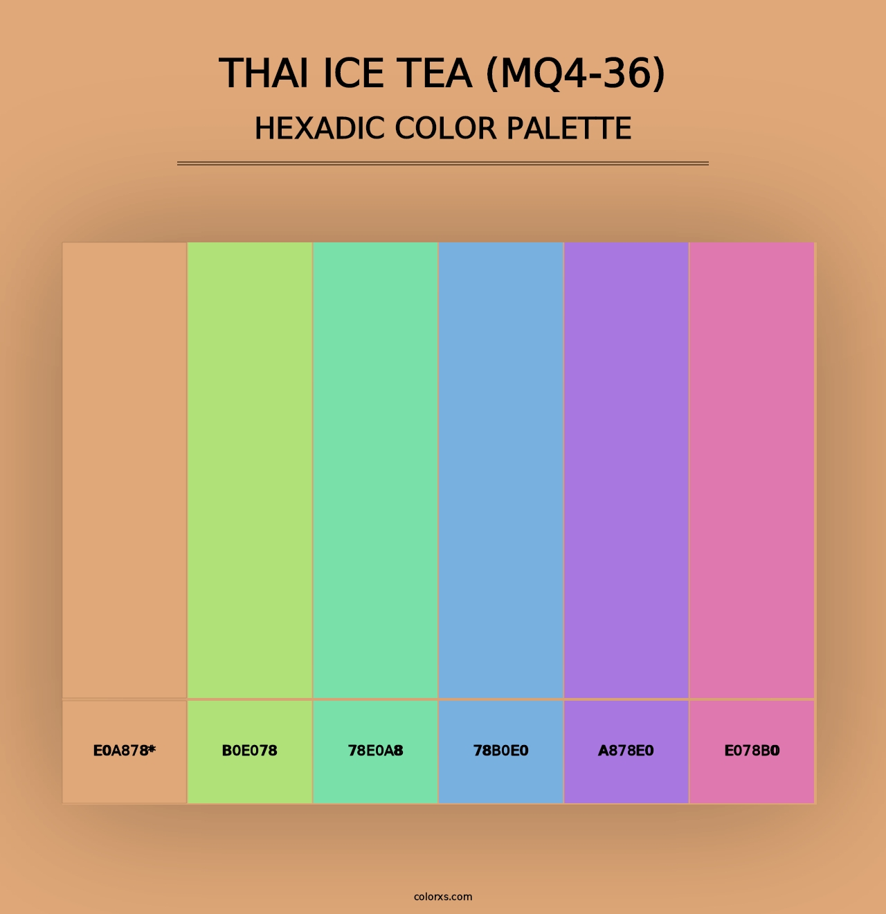 Thai Ice Tea (MQ4-36) - Hexadic Color Palette