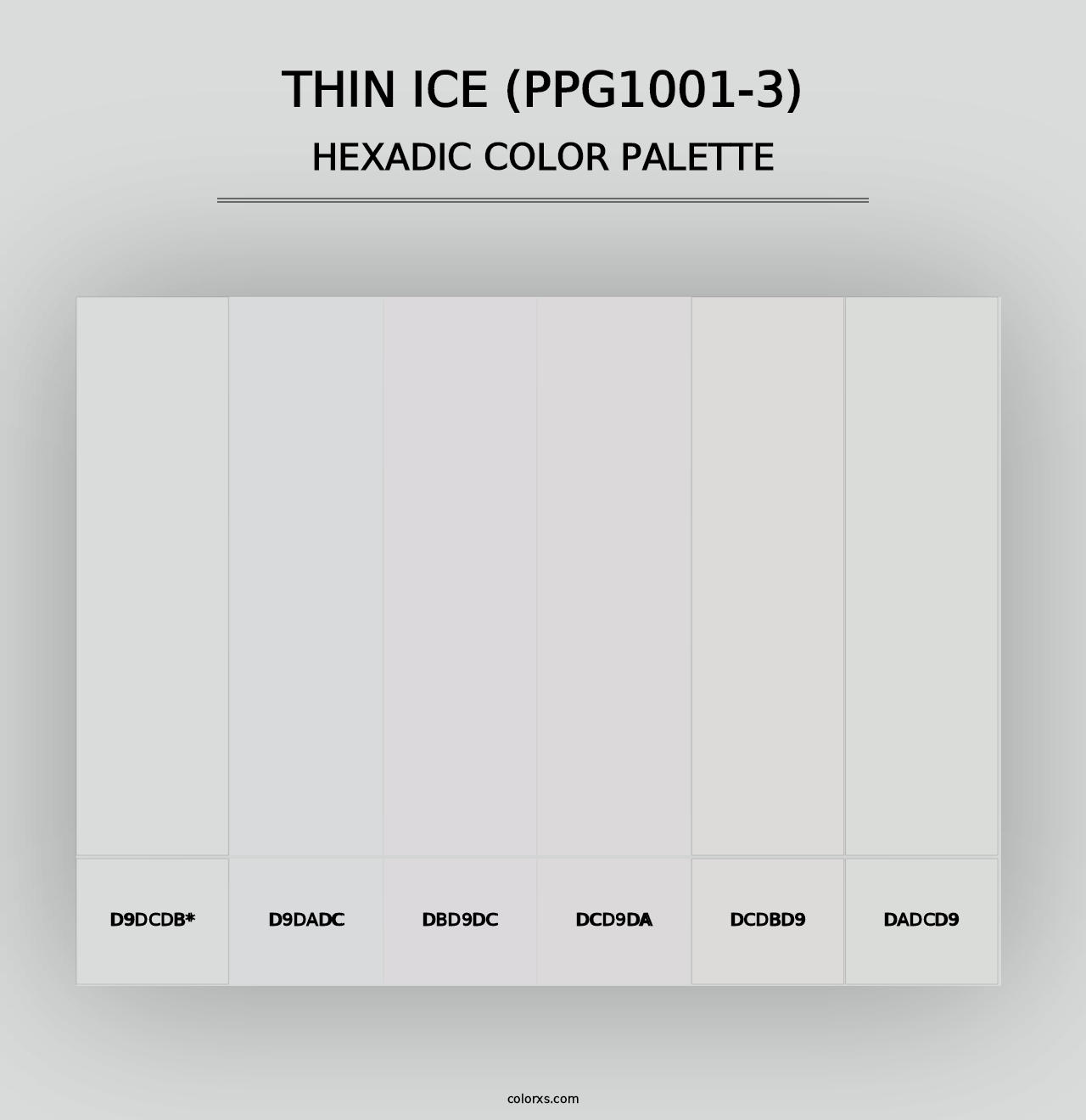 Thin Ice (PPG1001-3) - Hexadic Color Palette