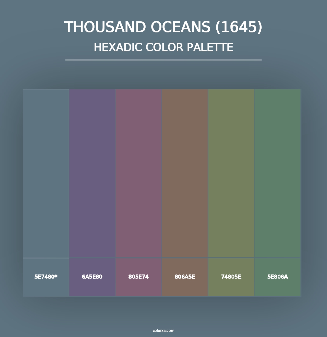 Thousand Oceans (1645) - Hexadic Color Palette